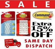 3M Command Hooks Decorating Clips Self Adhesive Strips Wall Hanging Fairy Lights