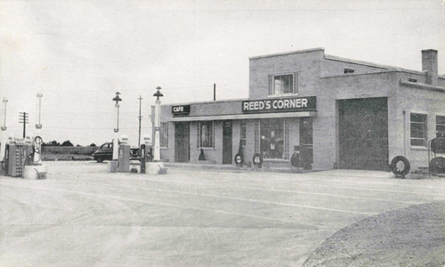 Postcard reeds corner station - postcard,