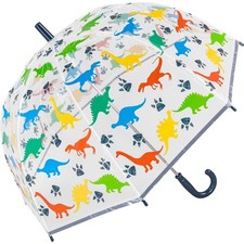 Children's Dinosaur Design Clear Dome Umbrella. Boy's Umbrella, Kid's Umbrella