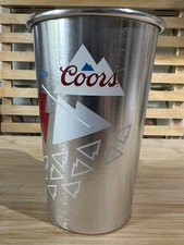 Coors Lager Cold Activated Metal Pint Glasses Pub and Home Bar