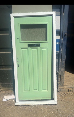 Green front entrance door - front,