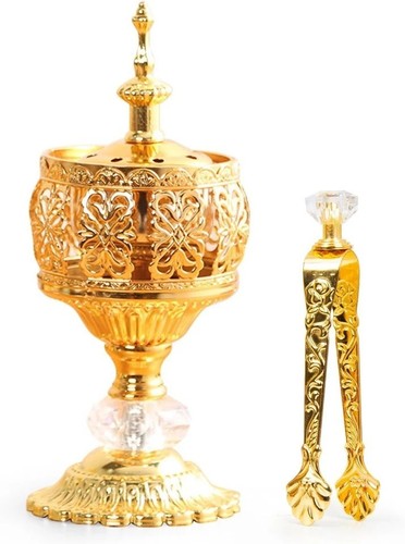 Gold incense burner holder - gold,