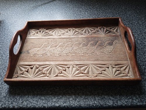 Vintage carved wooden tea - vintage,