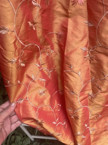 Metres orange faux silk - metres,