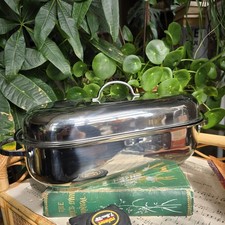 Vintage Meyer Stainless Steel Fish Salmon Poacher Kettle Lid & Grill Large