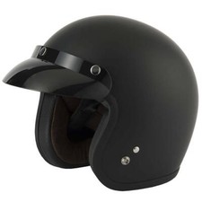 VCAN V541 MATT BLACK OPEN FACE MOTORCYCLE BIKE CRUISER SCOOTER HELMET WITH PEAK