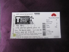The Who - The Royal Albert Hall - 30 March 2025 - UNUSED Concert Ticket.