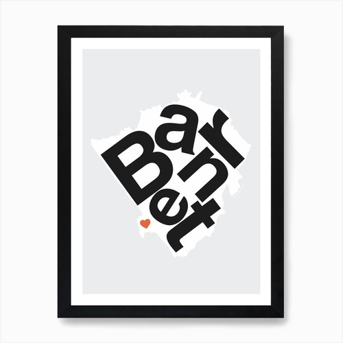 Barnet type map - art, print