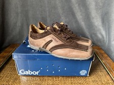 Gabor Women’s Sport Trainers Size 6 Boxed Brown Lace Leather