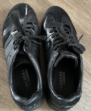 SKECHERS WOMENS ZINGER 2 Uk 5 BLACK  LEATHER LACE UP WORK SCHOOL