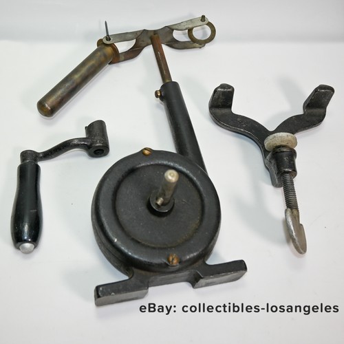 Antique cast iron hand crank - iron,