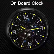 1PC Interior Luminous Quartz Analog Watch Stick On Car Clock Accessories Black