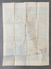 AIR SERVICES OF THE BRITISH ISLES 1937 LARGE VINTAGE AVIATION AIRLINE ROUTE MAP