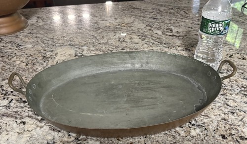 Antique french copper oval - antique,
