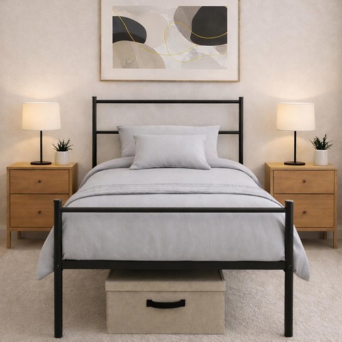 Single metal bed frame - frame, heavy