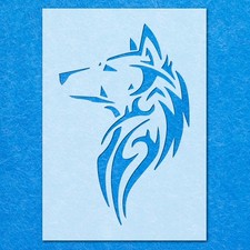 Wolf Face Stencil: Mylar Airbrush Wall Art Painting Crafts 2 - 190 Micron, DIY