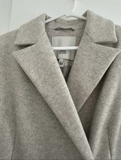 Woman Longline Cream Waisted Coat Size 8 Used Perfect Condition