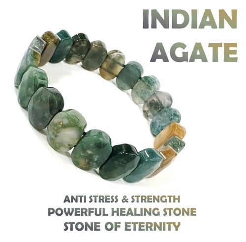 Indian agate crystal bracelet - crystal,