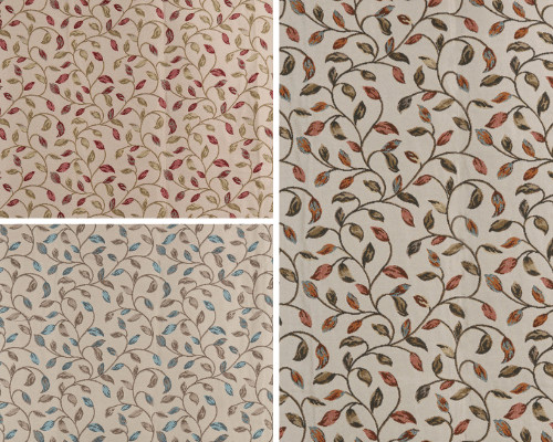 Kew leaf patterned curtain - leaf,