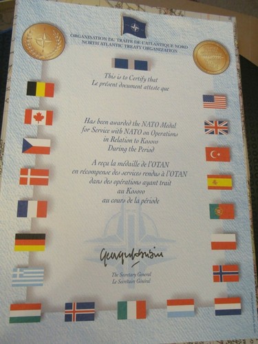Genuine nato medal - genuine, certificate