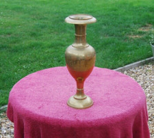 Large engraved brass flower vase or urn 45cm tall Indian made 18 inches tall