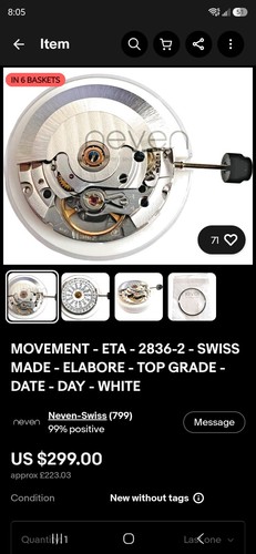 Genuine eta 2836 top grade - eta,