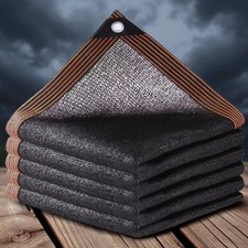 Black Sun Shade Cloth Mesh with Grommets for Pergola, Patio, Garden