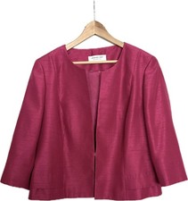 Ladies Jacques Vert Occasion Jacket Size 22 Raspberry Pink 3/4 Sleeves BNWOT