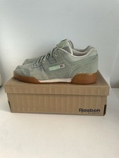 Reebok size 12 Workout Plus Pastels green mens trainers gum sneakers seaglass