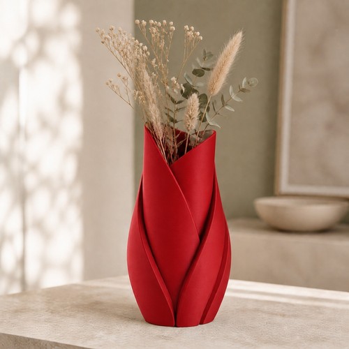 Modern sculptural leaf vase - sculptural,