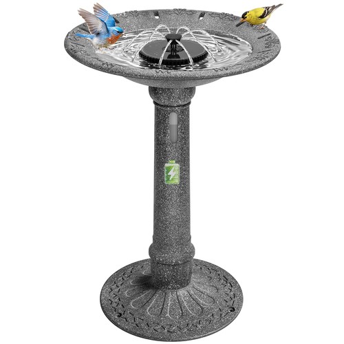 20in solar bird bath fountain - bath,
