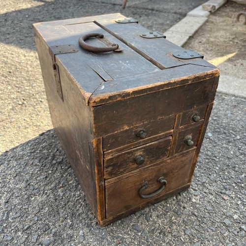 Japanese wooden antique tansu - japanese,