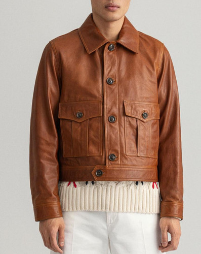 Gant leather ike - leather, jacket