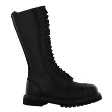 Grinders King CS Black 20 Hole Men's Ladies Safety Cap Steel Toe Boots Leather