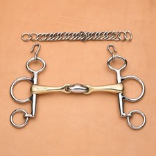 Regal Tack Pelham German Silver Double Jointed Curved Mouth Horse Curb Bit