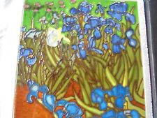 Benaya Art Ceramic Tile 8" Trivet : Irises Flowers : Not used, scuffed packaging