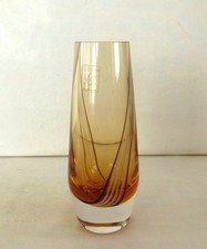 Caithness Glass Bud Vase Amber