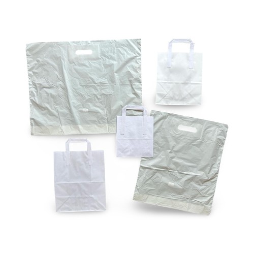100x white strong carrier - carrier, bags