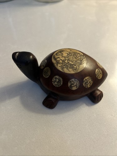 Vintage wooden turtle - vintage,