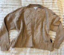 Calvin Klein Cropped Knitted Jumper M 12 Light Pink Pullover Sweater Warm