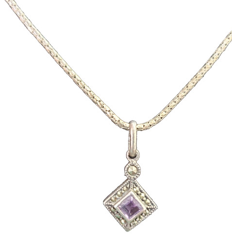 Sterling silver amythest - silver,