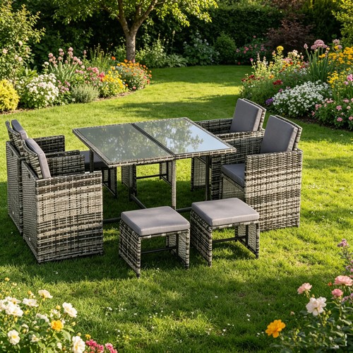 9pc rattan garden furniture - 9pc,
