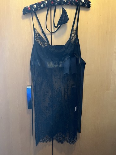 Black lace negligee size - lace,
