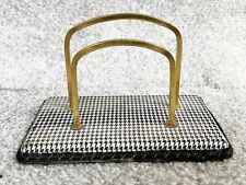 VINTAGE BRASS MAIL SORTER ORGANISER RACK DESTOP TIDY LETTER RACK STAND
