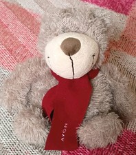 Avon Teddy Bear Red Scarf Soft