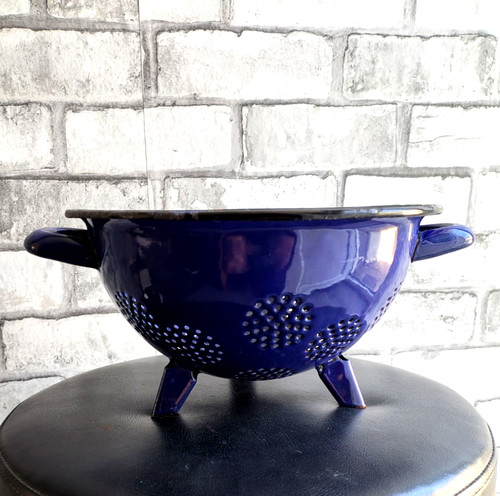 Blue enamel kitchen - enamel, sieve
