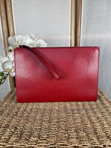 Hobbs red leather - , wristlet