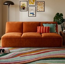Orange Ligne Roset Togo Style three seater modular Sofa Bed