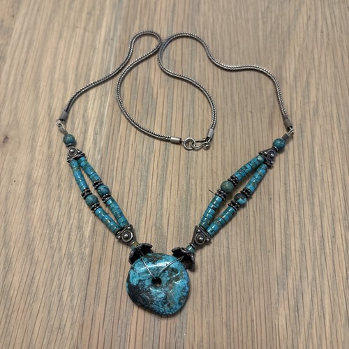 Vintage turquoise stone bead - vintage,