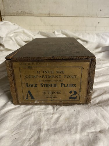 Vintage brass lock stencil - vintage,